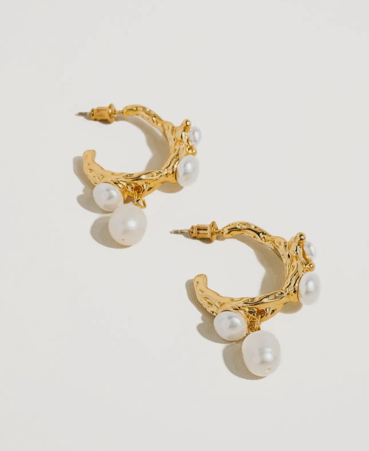 Pearl drop hoops
