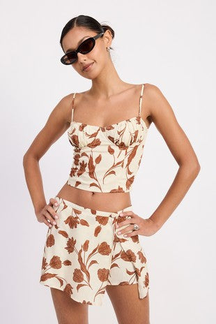 Rust Blossom Corset Top
