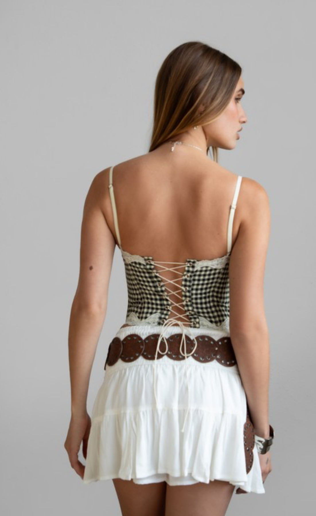 Gingham Bustier Top