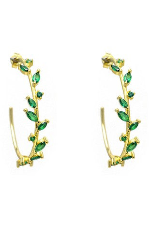 Emerald leaf hoops