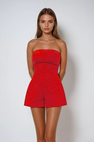 Color Denim Romper