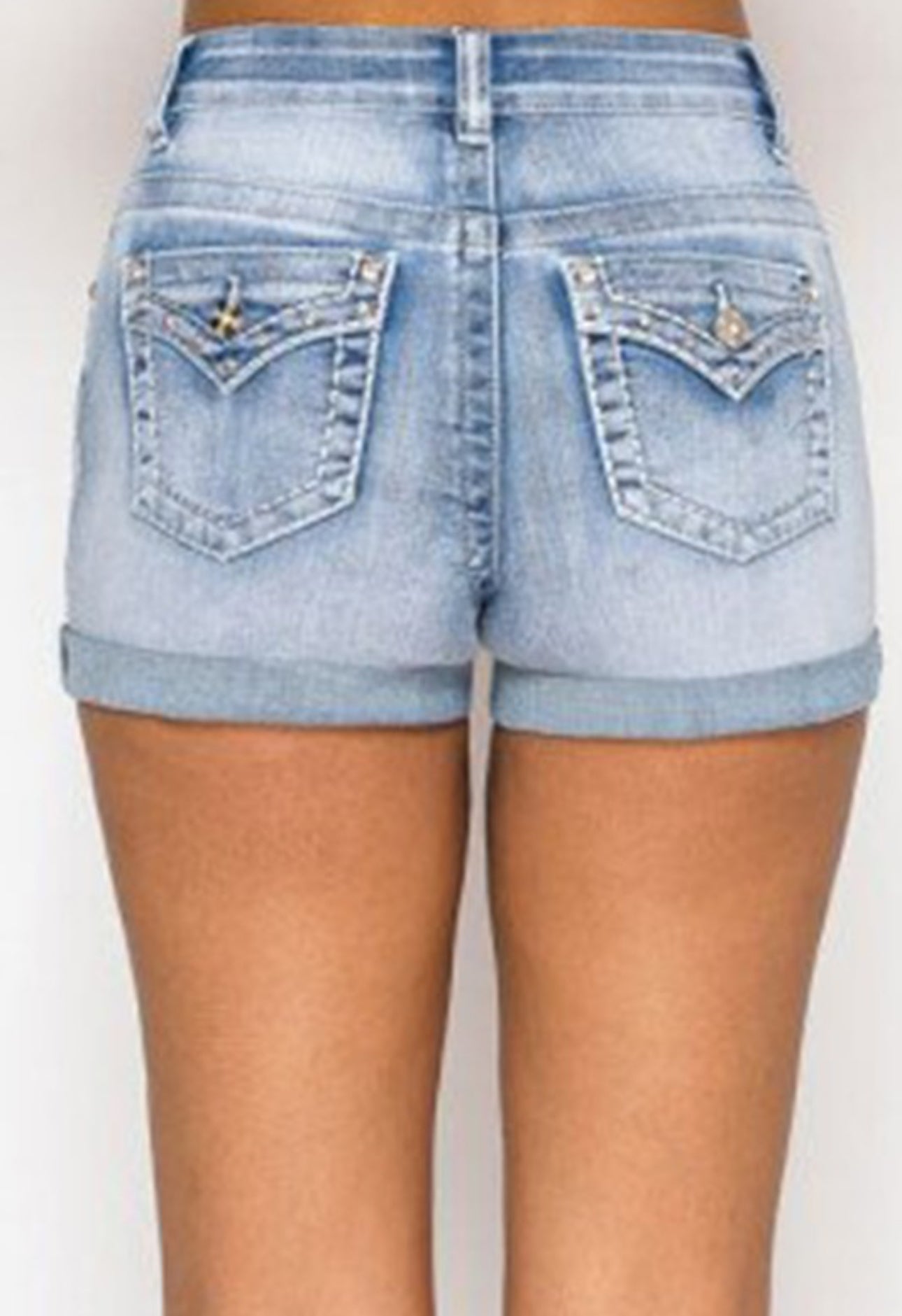 Rhinestone denim shorts