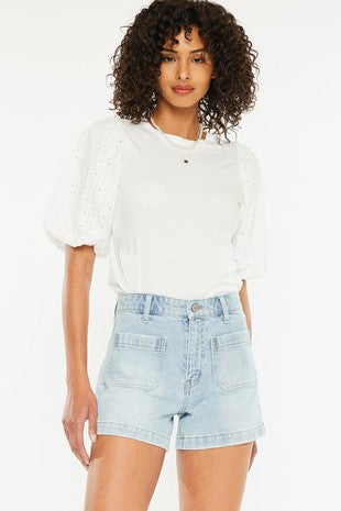 Denim Front Pocket Shorts