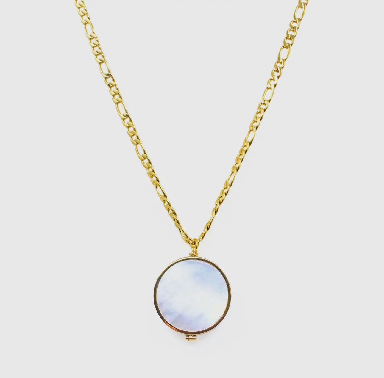 Mother of Pearl 14k lip balm necklace
