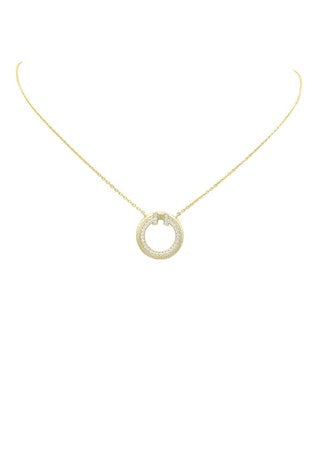 Round crystal pendant necklace