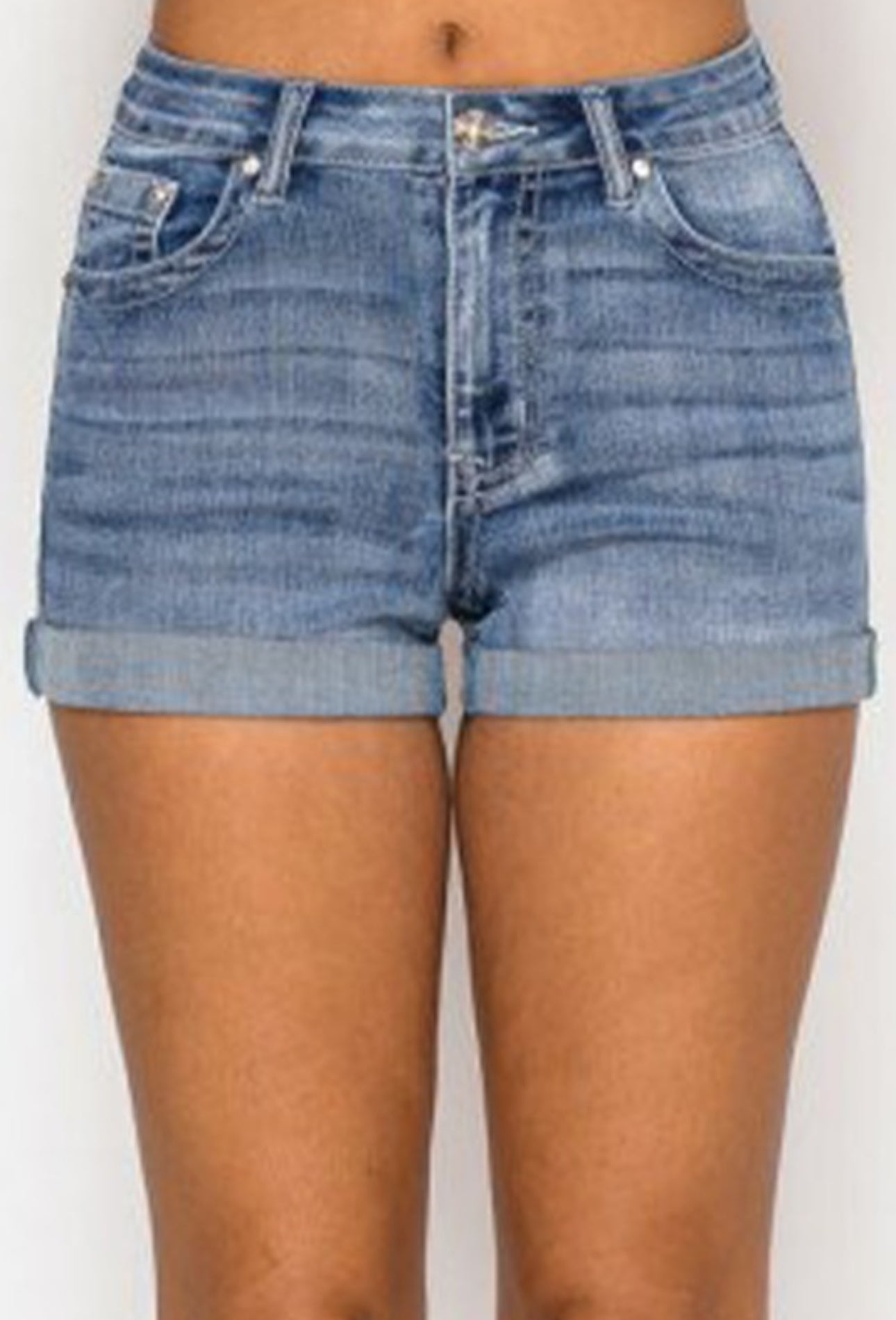 Rhinestone denim shorts