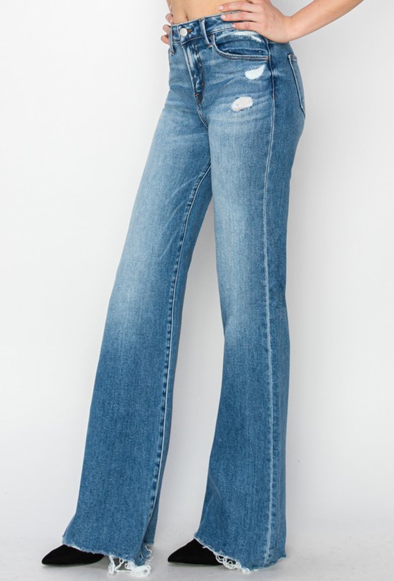 High Tide Distressed Flare Jeans