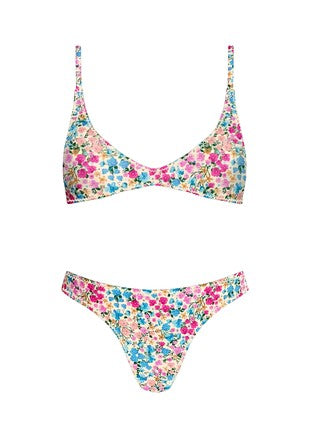 Pink garden bikini bottom