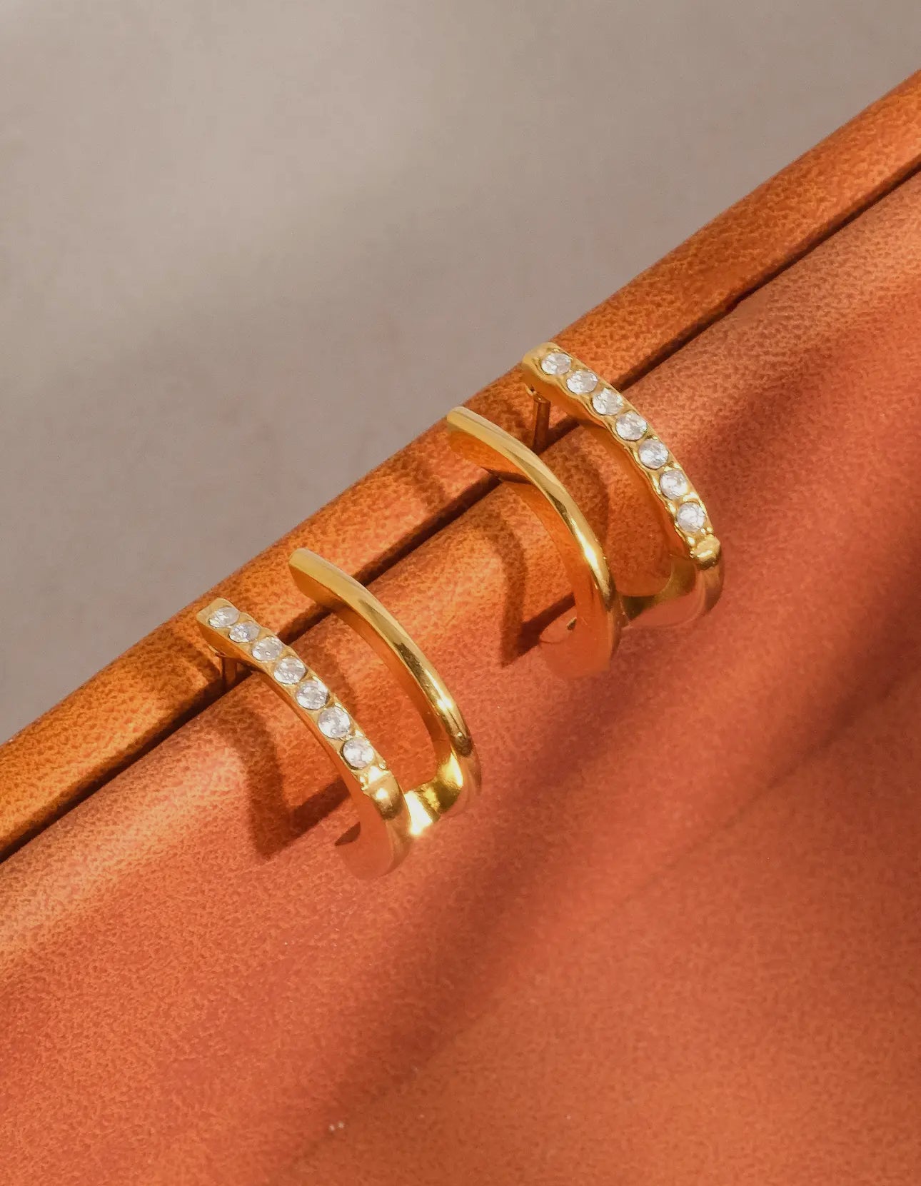 Golden Gleam Pavé Huggies