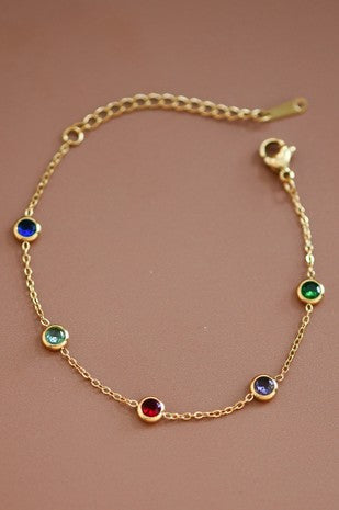 Multi colored stone bracelet
