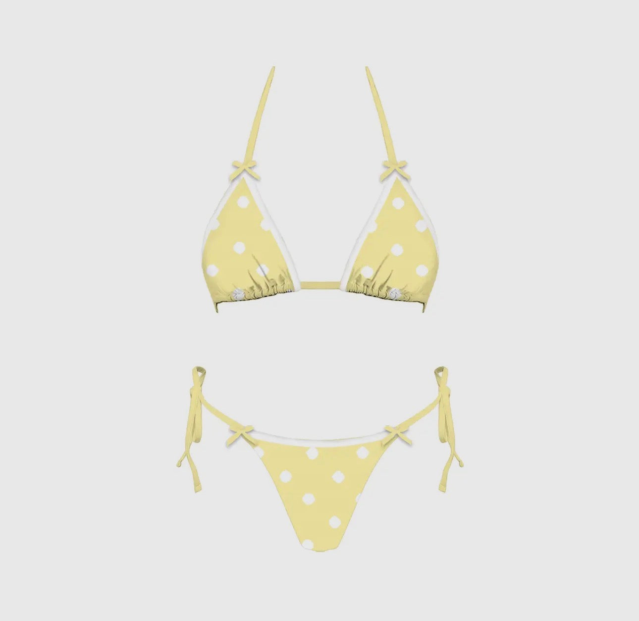 Yellow Polka Dot Bikini Top
