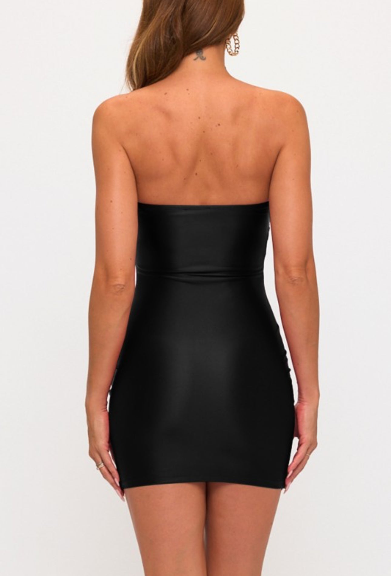 Black Satin Mini Dress