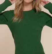 Long sleeve cable sweater