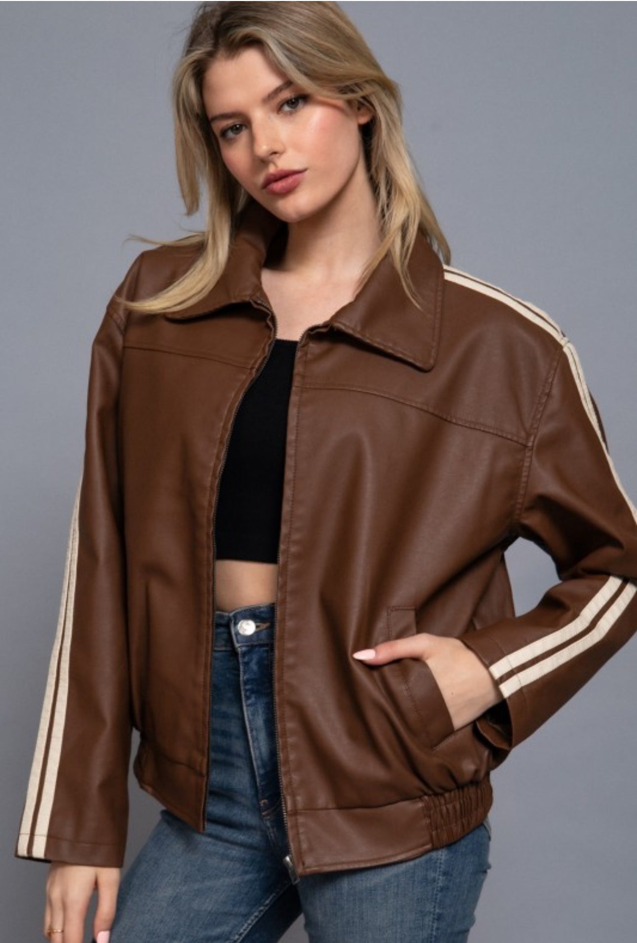 Metro Moto Stripe Jacket