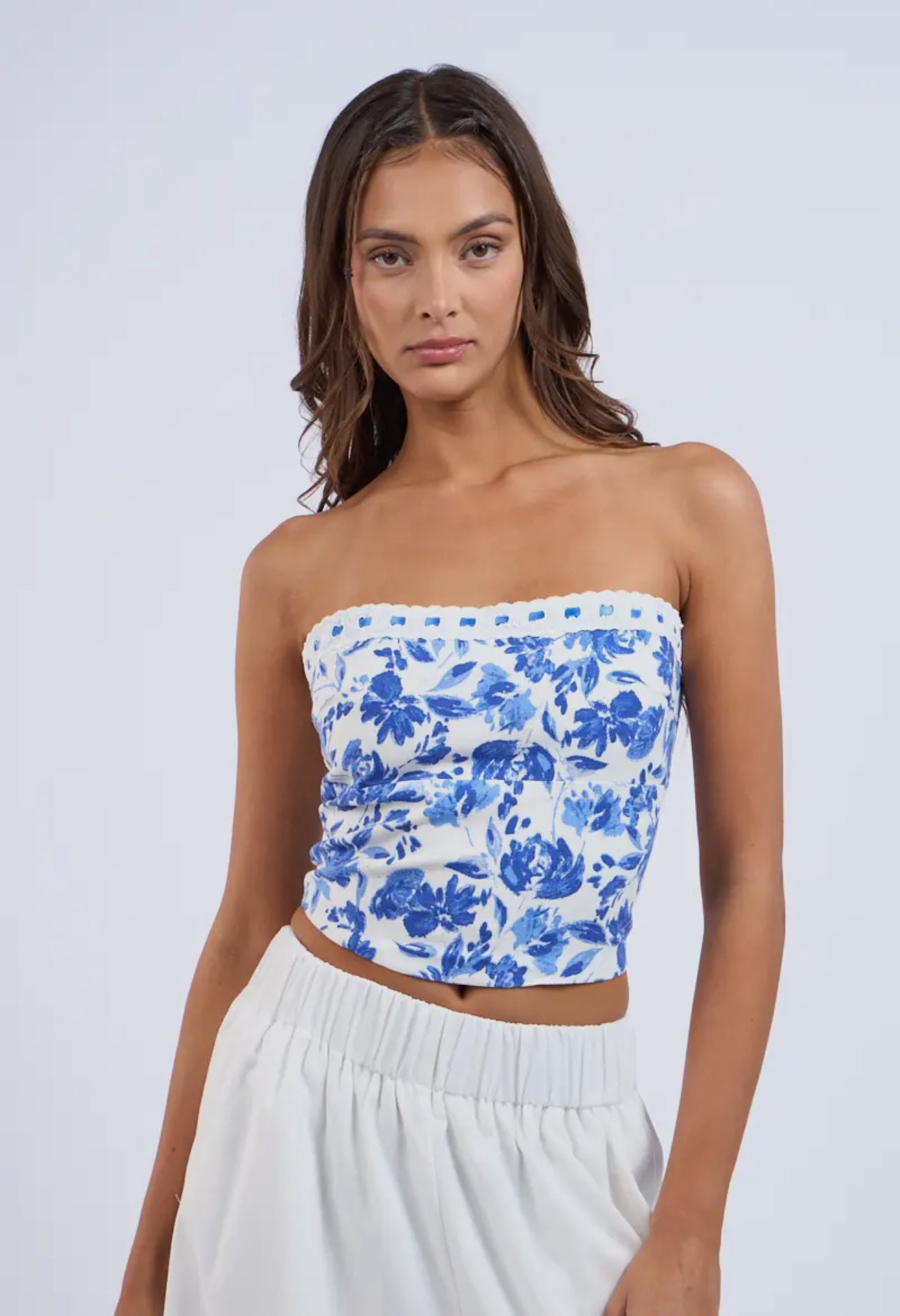 Lace Trim Tube Top