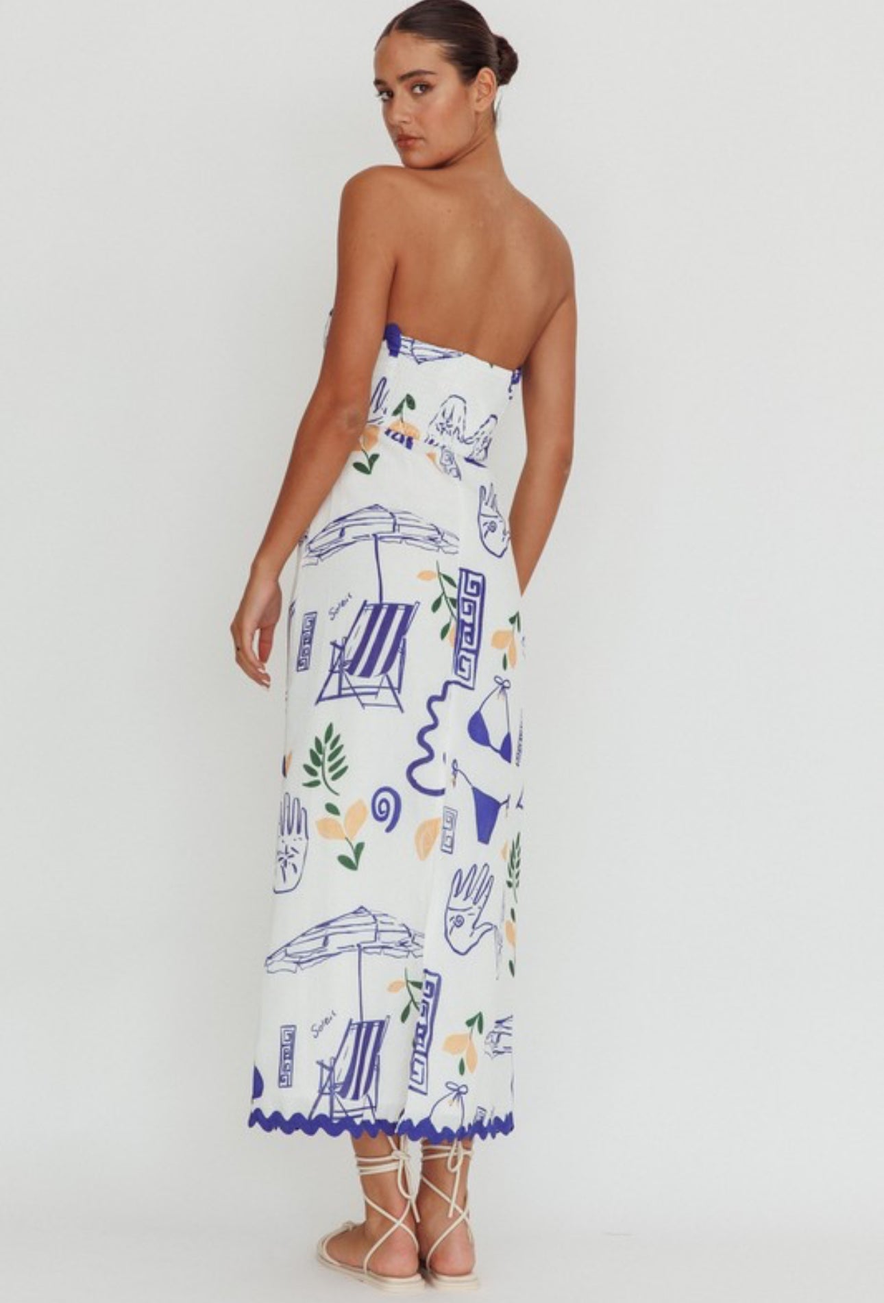 Santorini Sketch Strapless Midi