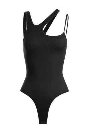 Black strappy bodysuit