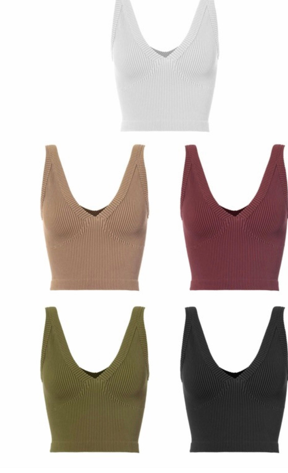 Ribbed v cropped tank
