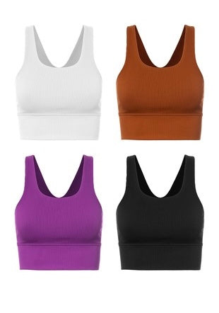 Seamless ribbed sports bra