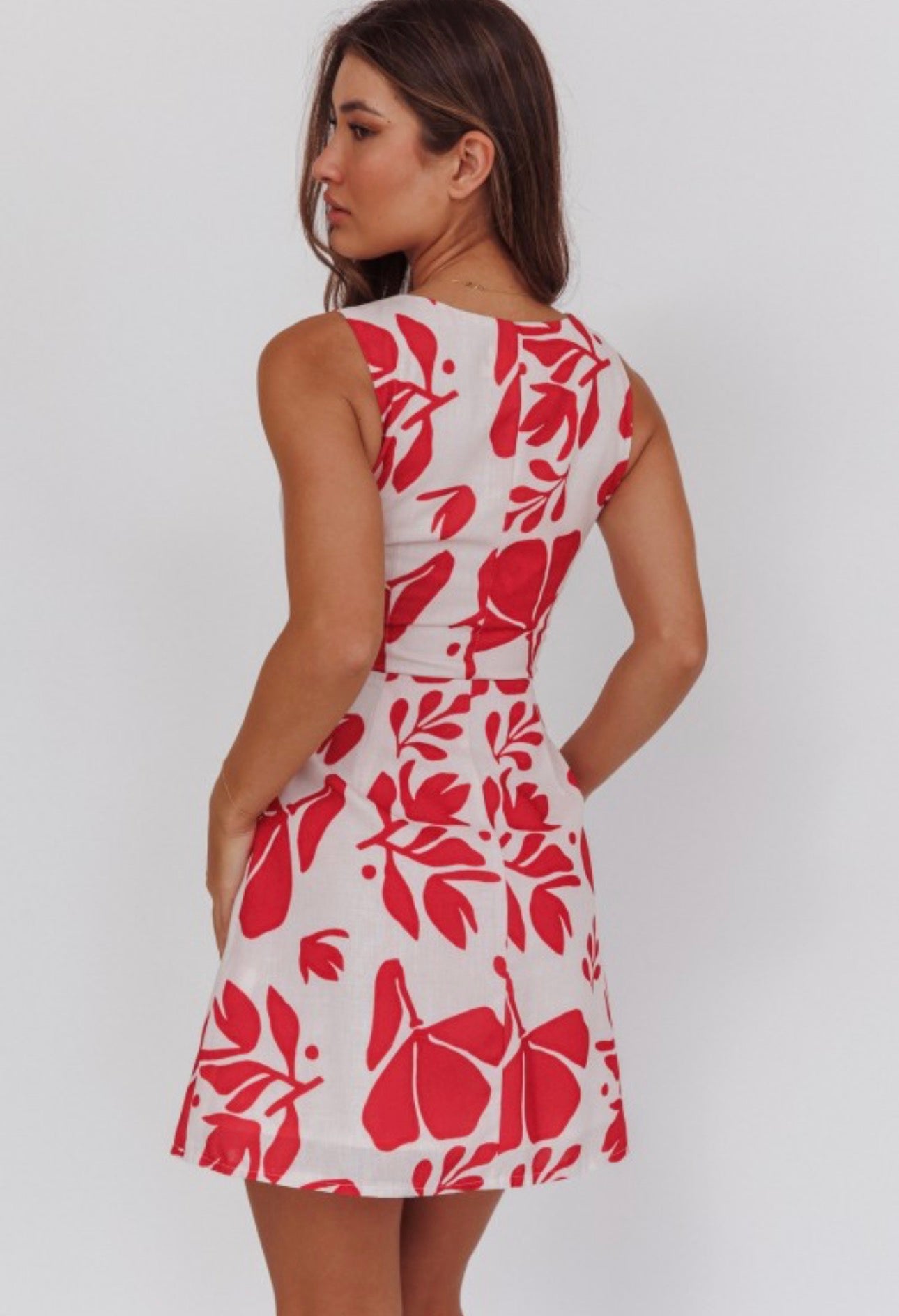 Floral Vneck Mini Dress