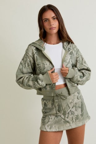 Camo Zip up Hoodie