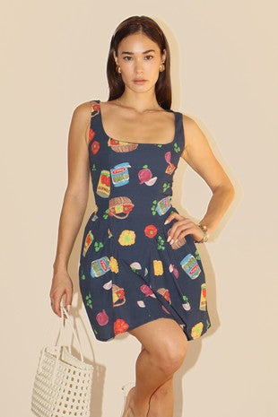 Foodie print dress