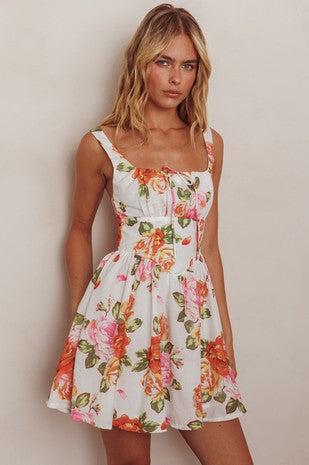 Sleeveless Floral Print Dress
