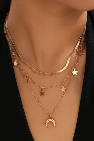 Moon and Stars Necklace