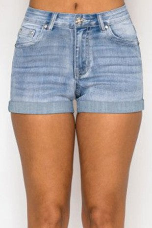Rhinestone denim shorts