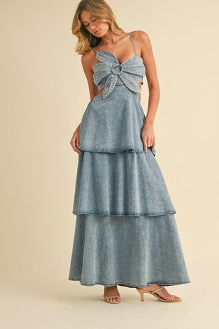Retro Ruffle Maxi Dress
