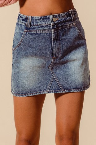 Denim mini skirt