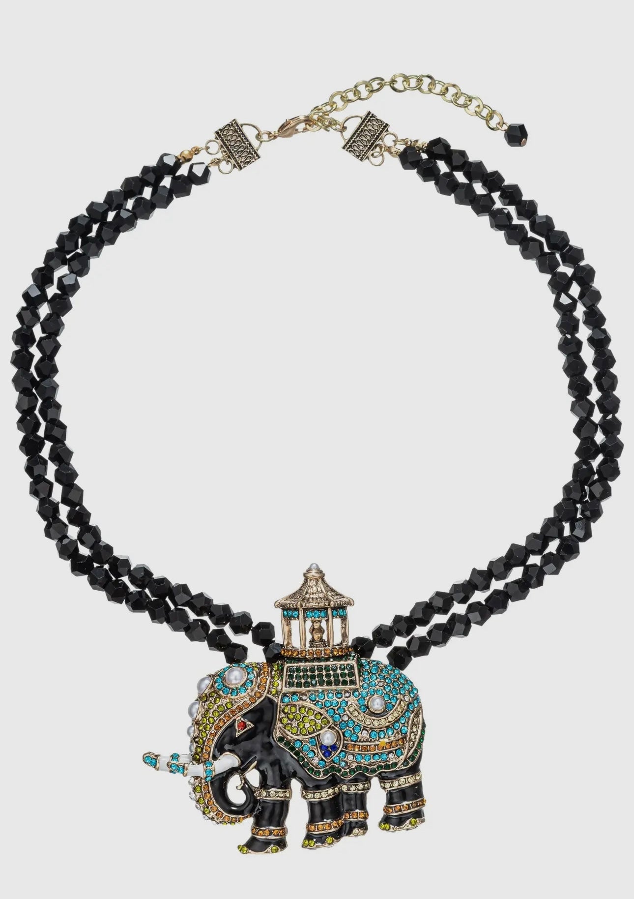 Raja agate elephant necklace