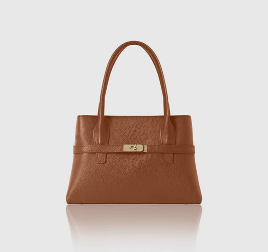 Italian Leather Double Zip Tote