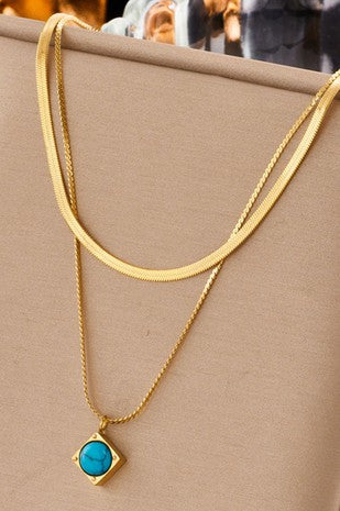 Jade Double Chain Necklace