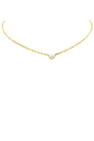 Gold pearl drop necklace