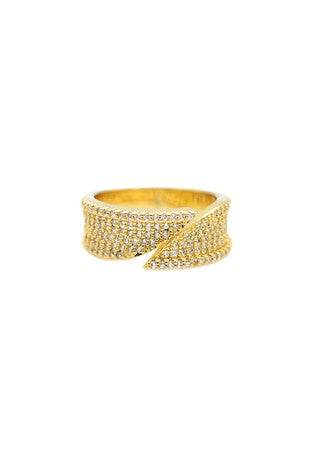 Wrapped around her finger pave ring