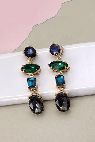 Jewel Tone Drop Earrings