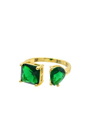 Reese double emerald ring