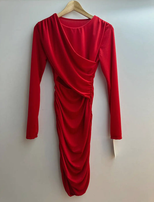 Long sleeve cutout mini dress