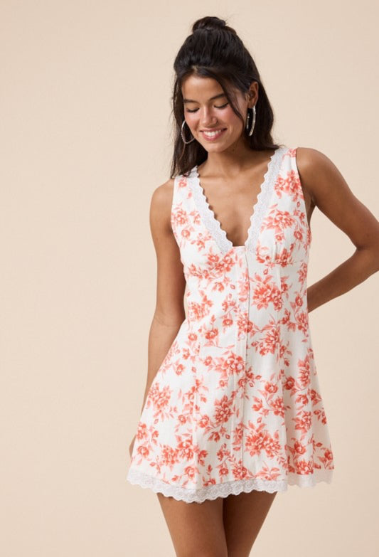 Peach Petal Mini Dress
