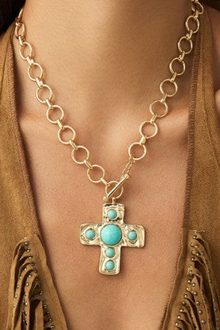 Turquoise Cross Necklace