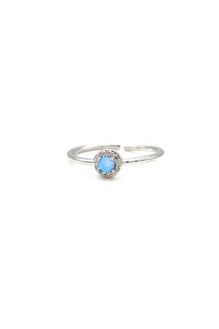 Sterling silver adjustable opal ring
