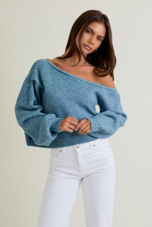 Coastal Breeze Off-Shoulder Sweater