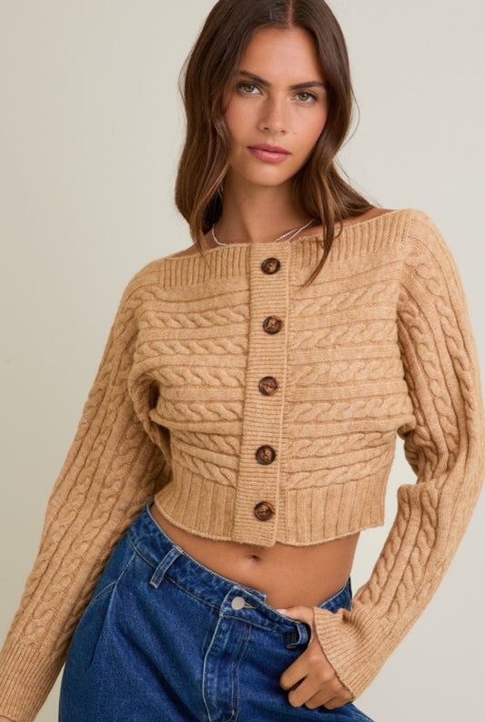Cheri off shoulder cardigan