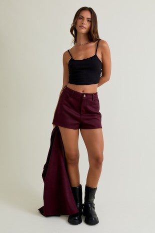 Cranberry Suede Shorts