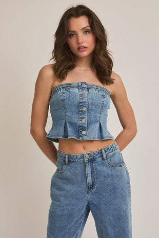 Denim Tube Top