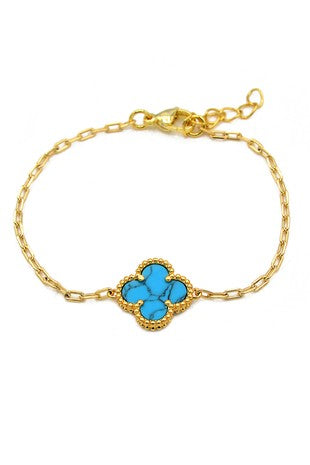 Blue clover bracelet