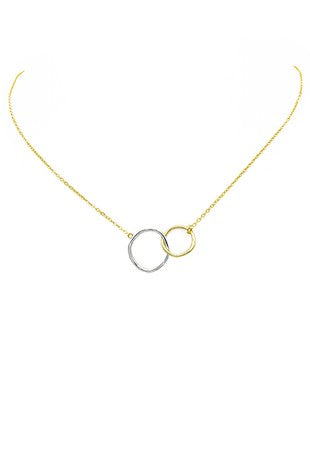 Two tone open circle necklace