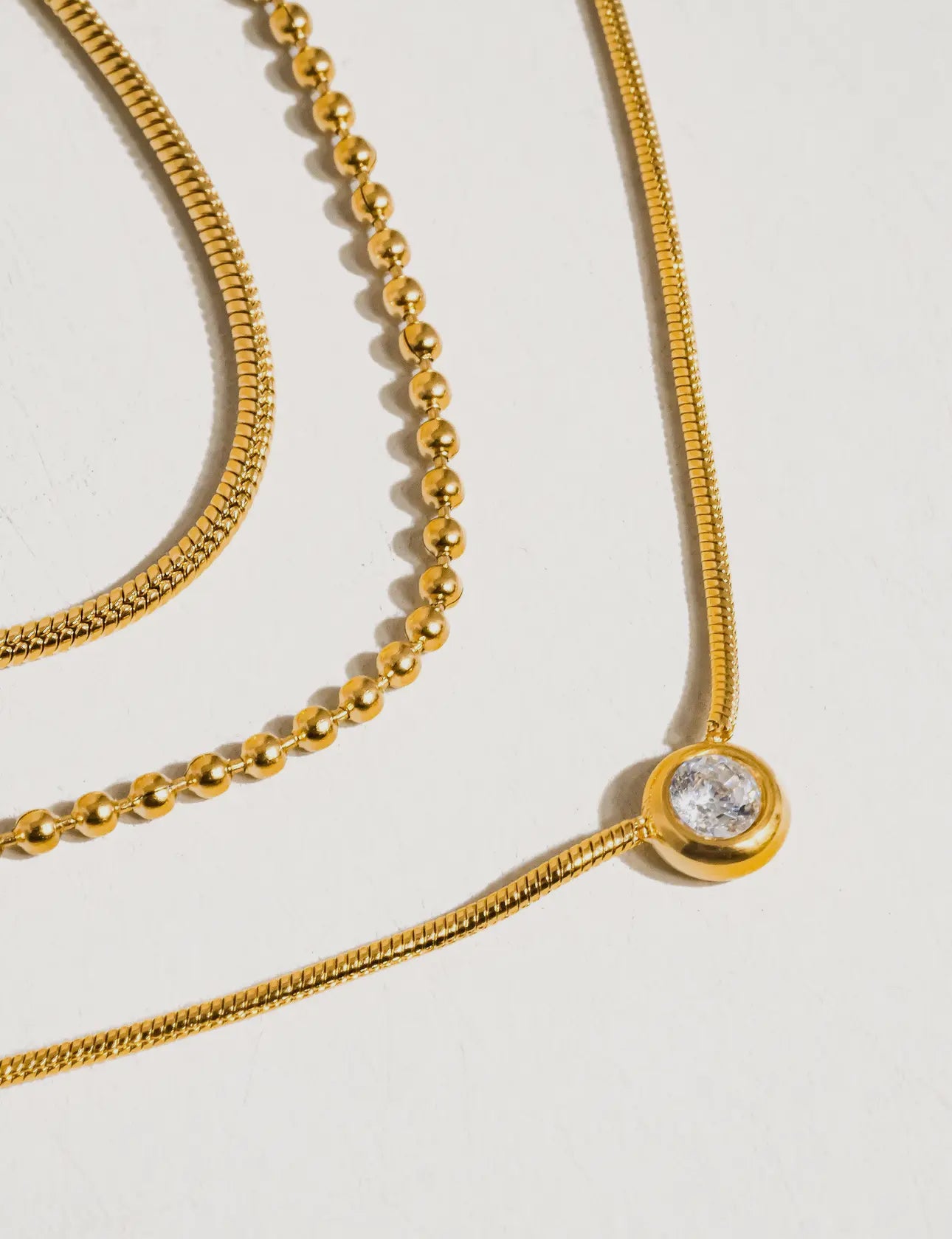 Golden Trio Layered Necklace