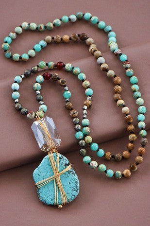 Turquoise beaded necklace